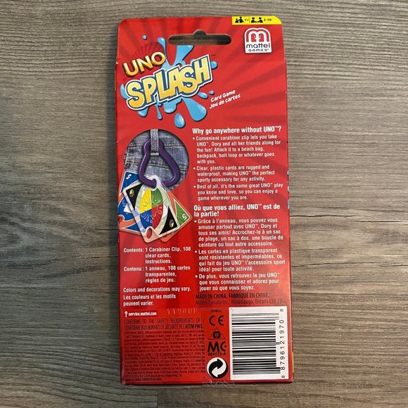 Uno Splash Card Game Waterproof Cards - Picture 6 of 8